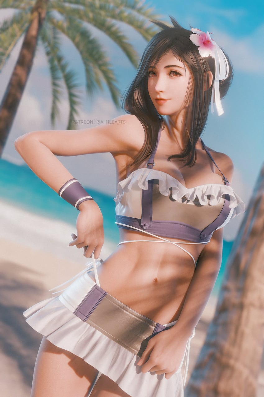 tifa lockhart (final fantasy and 3 more) drawn by ria_(baka-neearts)