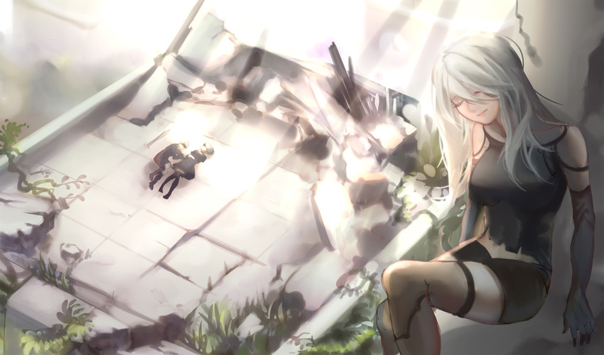 2b, 9s, and a2 (nier and 1 more) drawn by csyday
