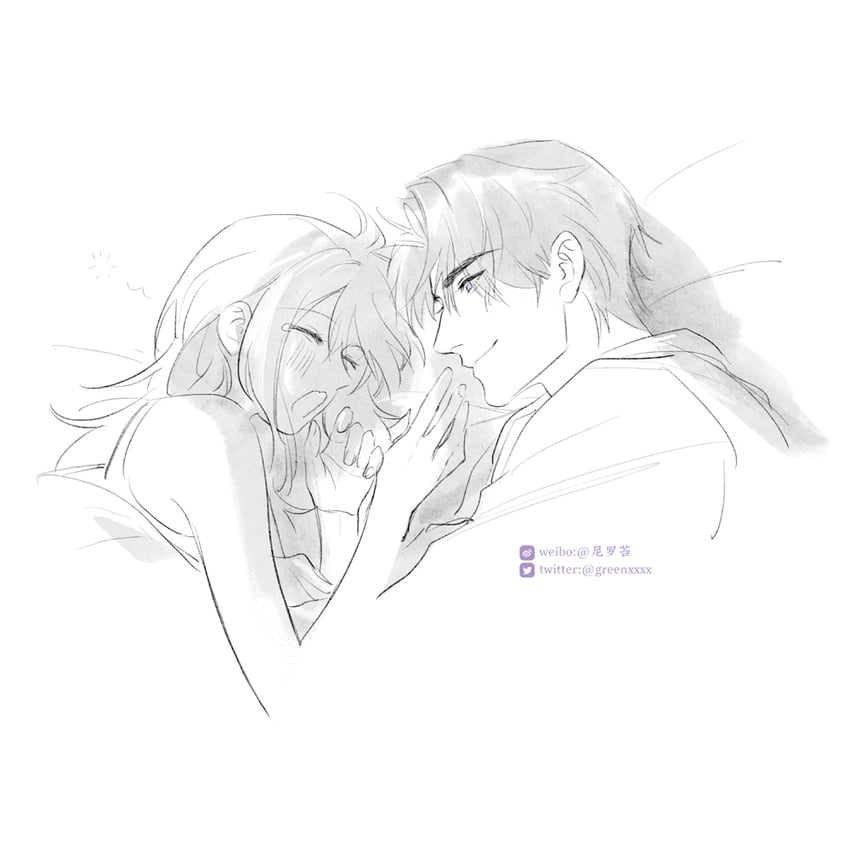 protagonist and charlie su (light and night love) drawn by greenchou