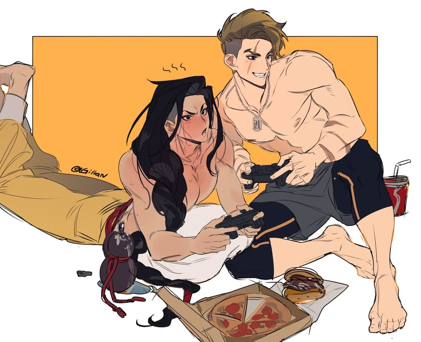 luke sullivan and jamie siu (street fighter and 1 more) drawn by gillannn