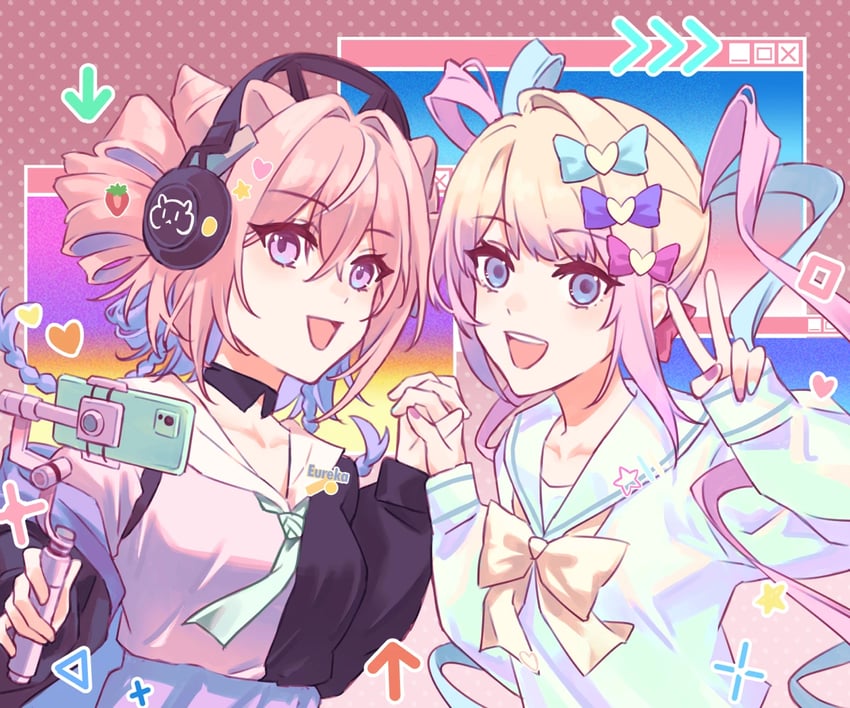 chouzetsusaikawa tenshi-chan and u-official (arknights and 1 more) drawn by ayami_chan_0122