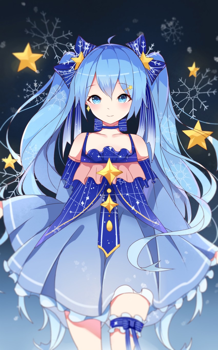 hatsune miku and yuki miku (vocaloid) drawn by z-three