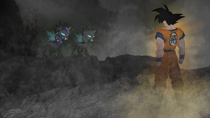 son goku (dragon ball and 3 more) drawn by accelerator16_(deviantart) and durpy_(deviantart)