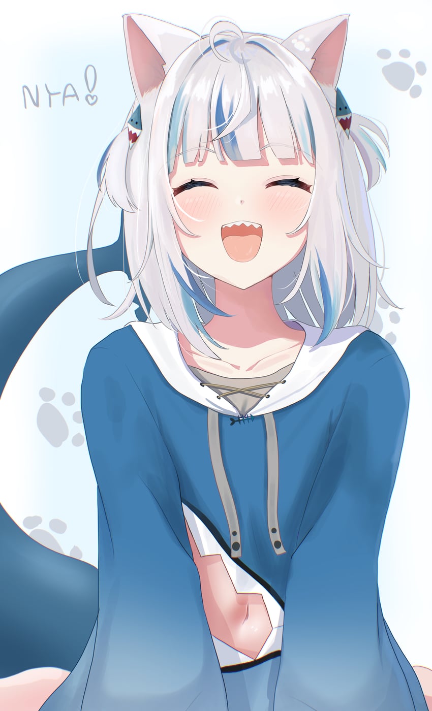 gawr gura (hololive and 1 more) drawn by sasamin