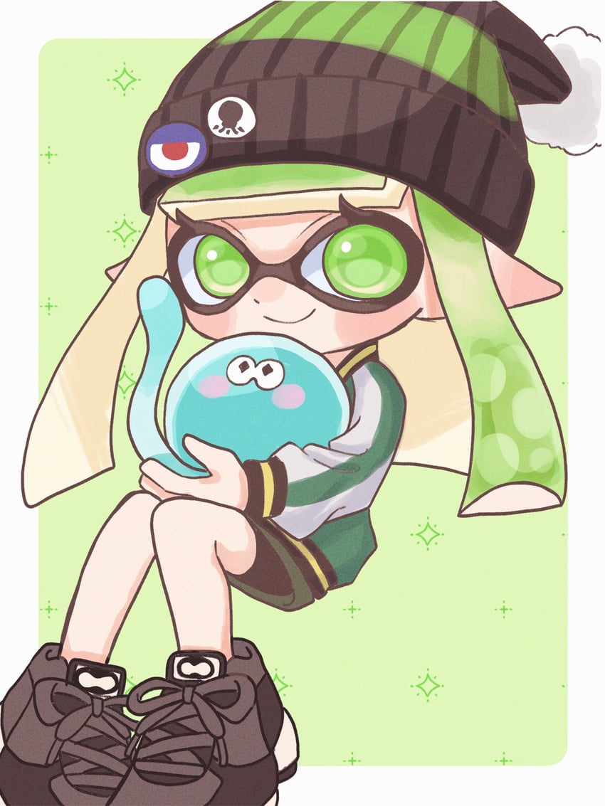 inkling player character, inkling girl, and jellyfish (splatoon) drawn by mina_p