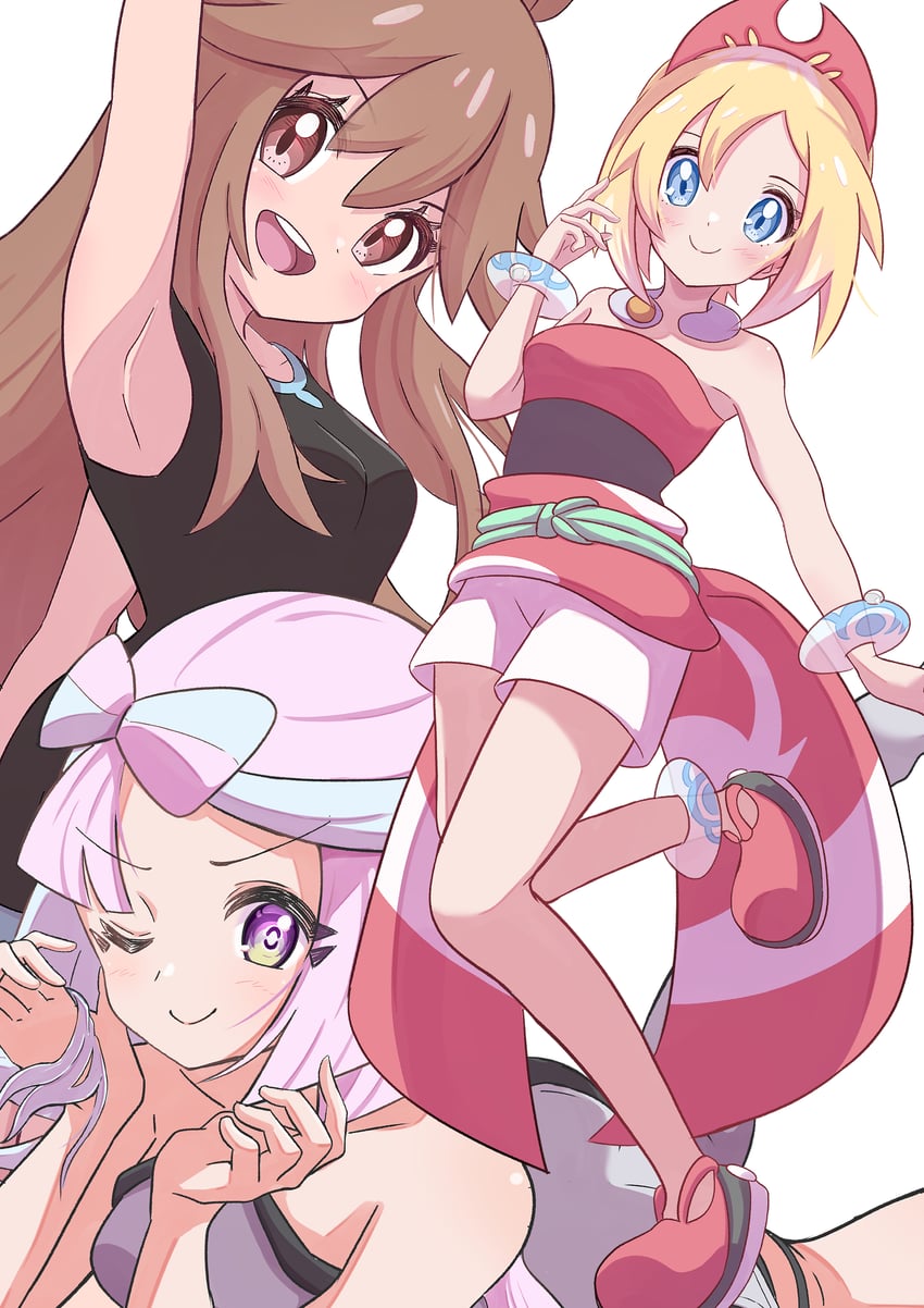 iono, irida, and green (pokemon and 3 more) drawn by rono_(lethys)