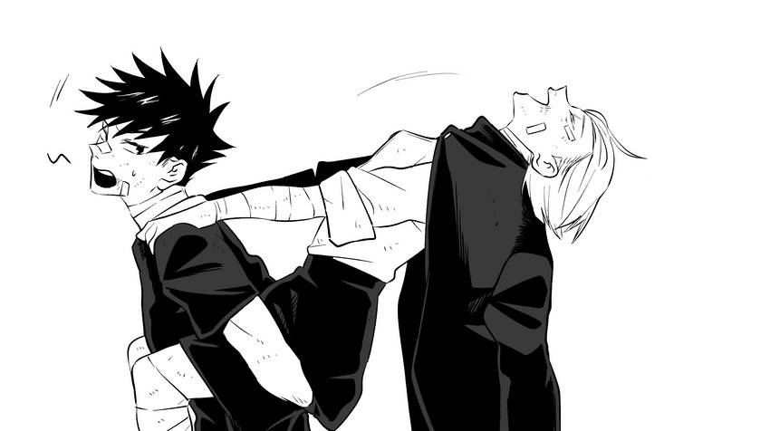fushiguro megumi and kugisaki nobara (jujutsu kaisen) drawn by werty_0w0
