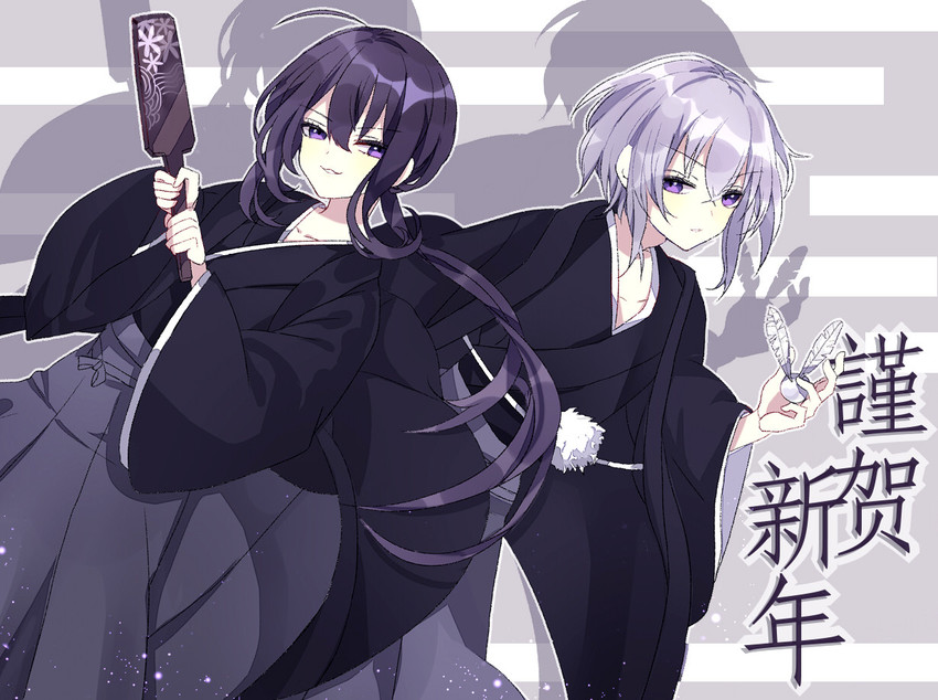 namazuo toushirou and honebami toushirou (touken ranbu) drawn by 2333