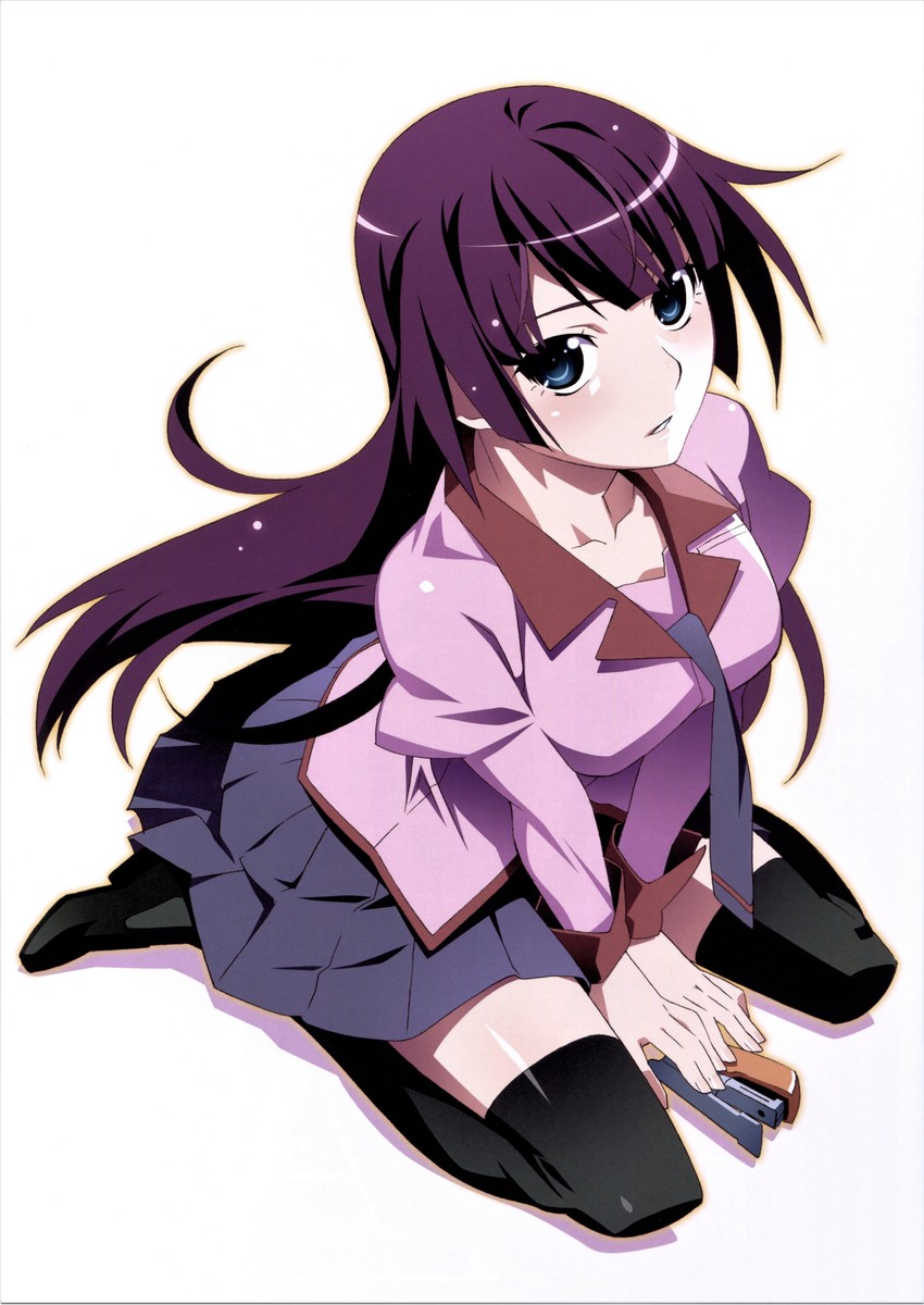senjougahara hitagi (monogatari and 1 more) drawn by watanabe_akio