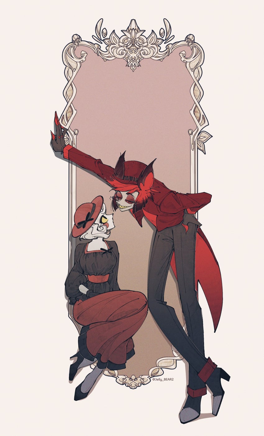 charlie morningstar and alastor (hazbin hotel) drawn by jelly_bear2