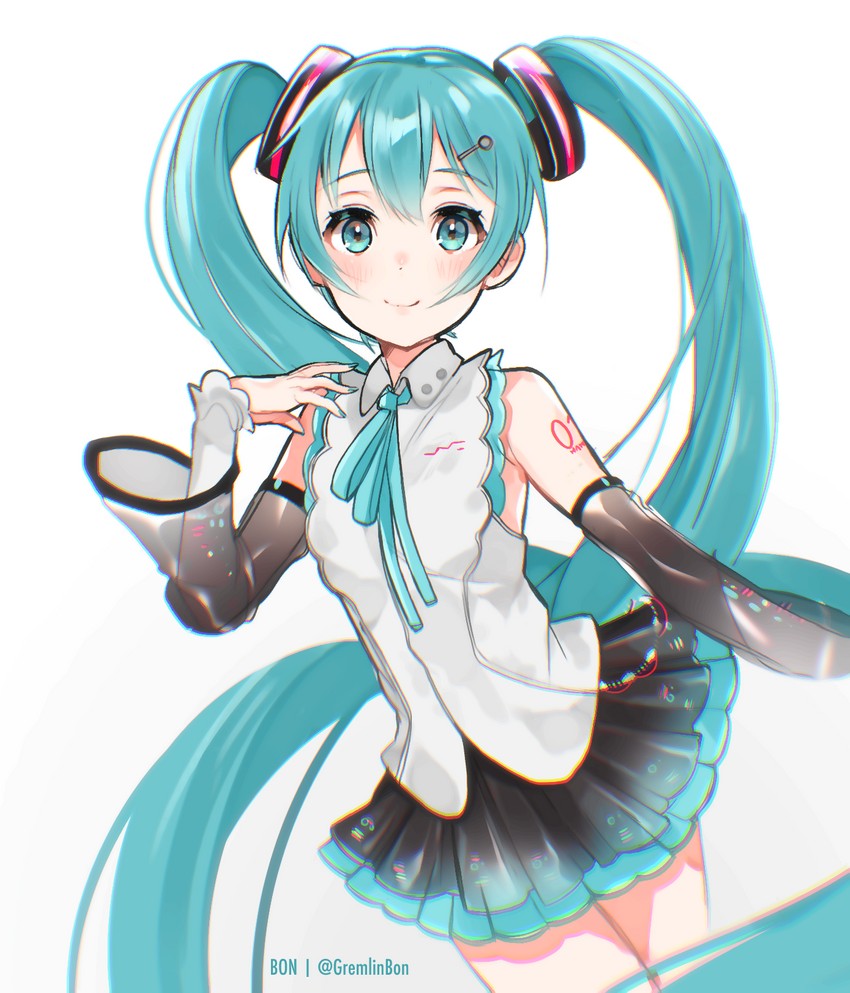 hatsune miku (vocaloid and 1 more) drawn by gremlinbon