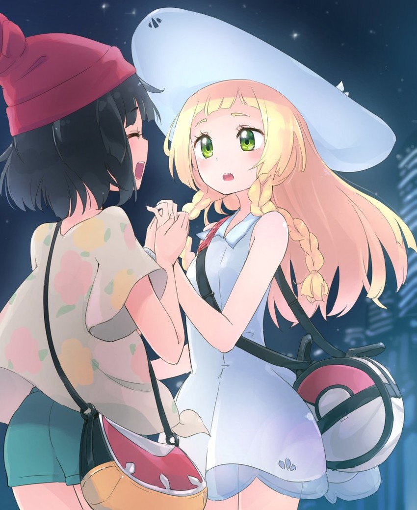 lillie and selene (pokemon and 1 more) drawn by homura_subaru