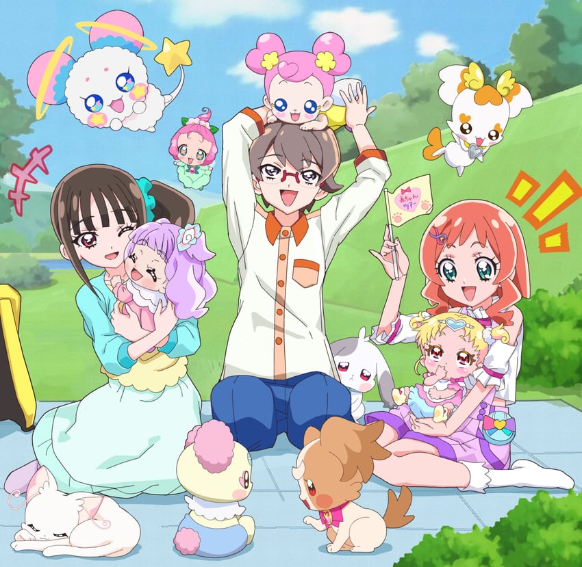 nekoyashiki yuki, inukai komugi, nekoyashiki mayu, inukai iroha, ellee-chan, and 7 more (precure and 8 more) drawn by masaru_(win800)