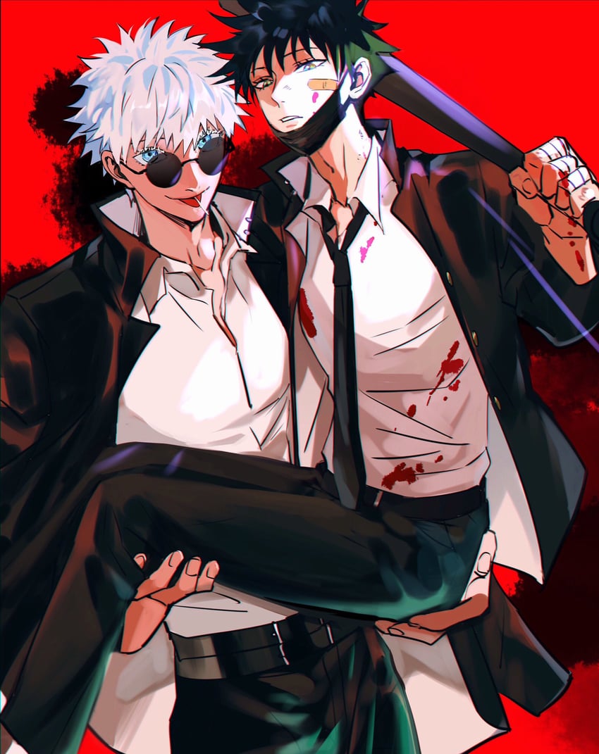 gojou satoru and fushiguro megumi (jujutsu kaisen) drawn by shenshan_laolin