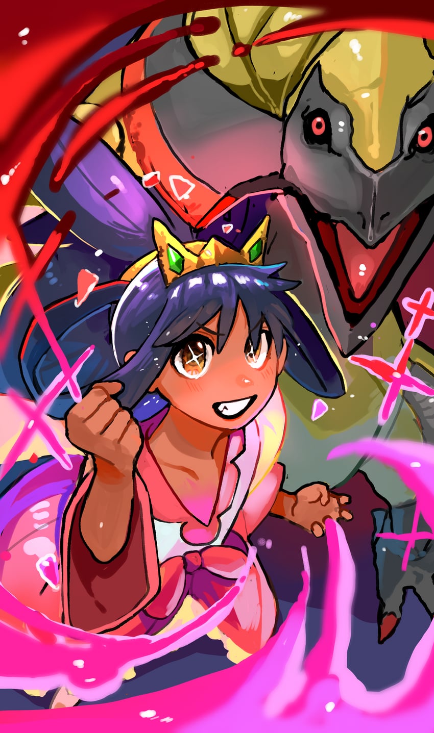 iris and haxorus (pokemon and 1 more) drawn by user_jxfe2532