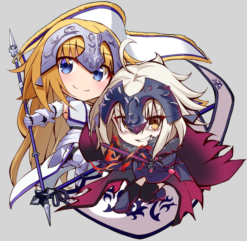 jeanne d'arc and jeanne d'arc alter (fate and 2 more) drawn by shunichi