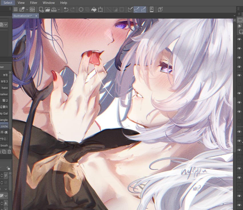 kiana kaslana and raiden mei (honkai and 1 more) drawn by nyeppu