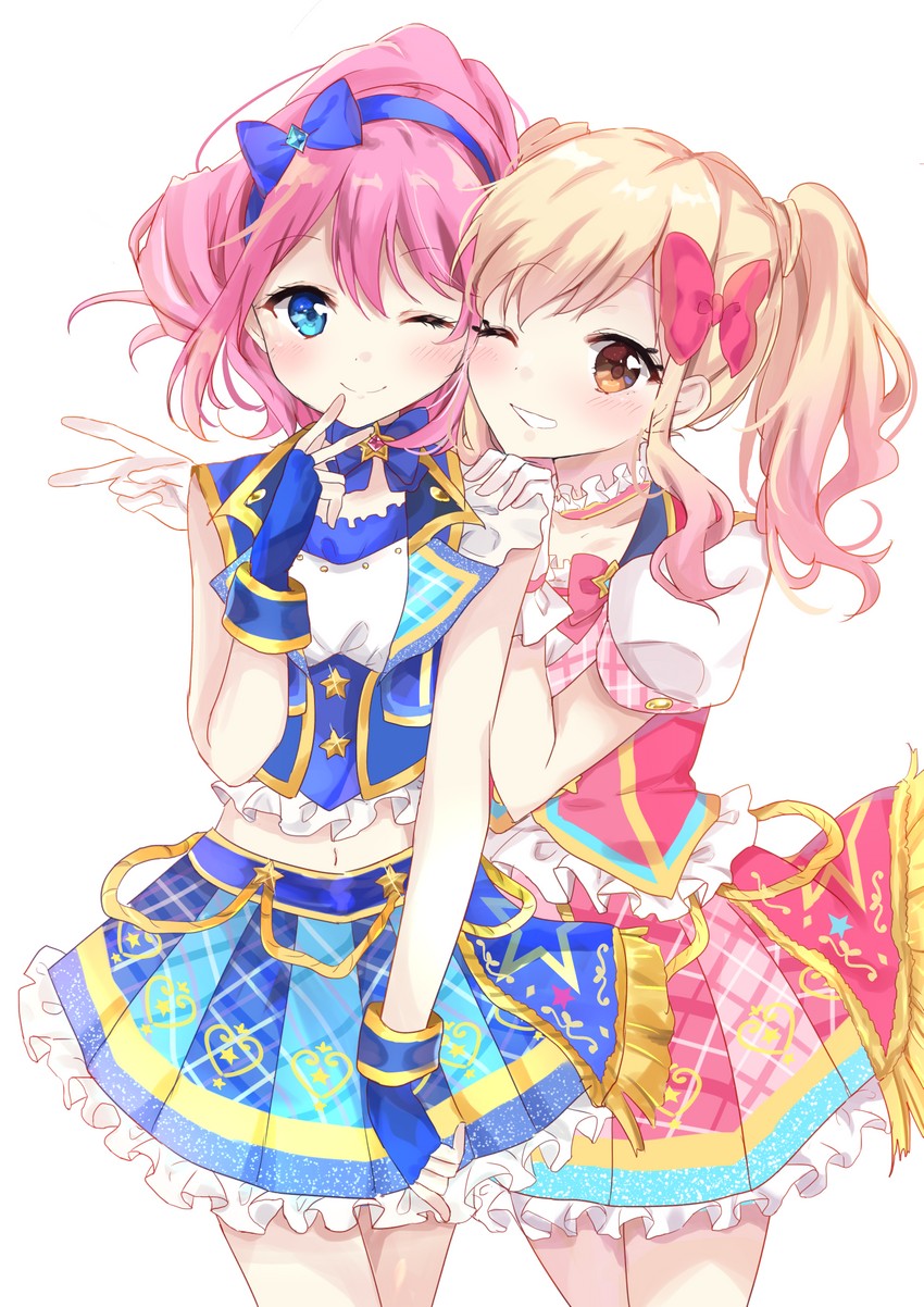 nijino yume and sakuraba rola (aikatsu! and 1 more) drawn by nakata_(kanata_1_6)