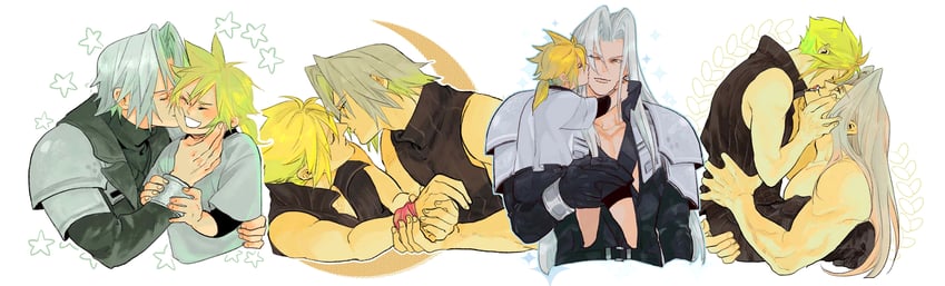 cloud strife and sephiroth (final fantasy and 4 more) drawn by takaraxiao