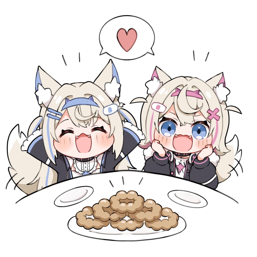 fuwawa abyssgard and mococo abyssgard (hololive and 1 more) drawn by tomoyo619