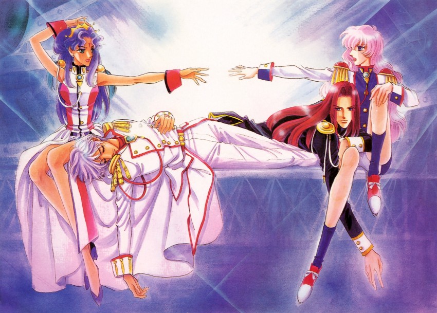 tenjou utena, himemiya anthy, kiryuu touga, and ootori akio (shoujo kakumei utena and 1 more) drawn by saitou_chiho
