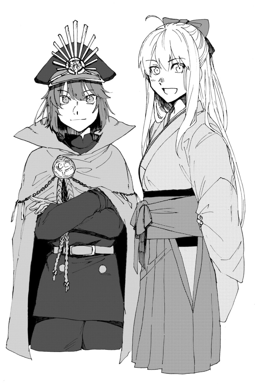 okita souji and oda nobunaga (fate and 1 more) drawn by noz_2to