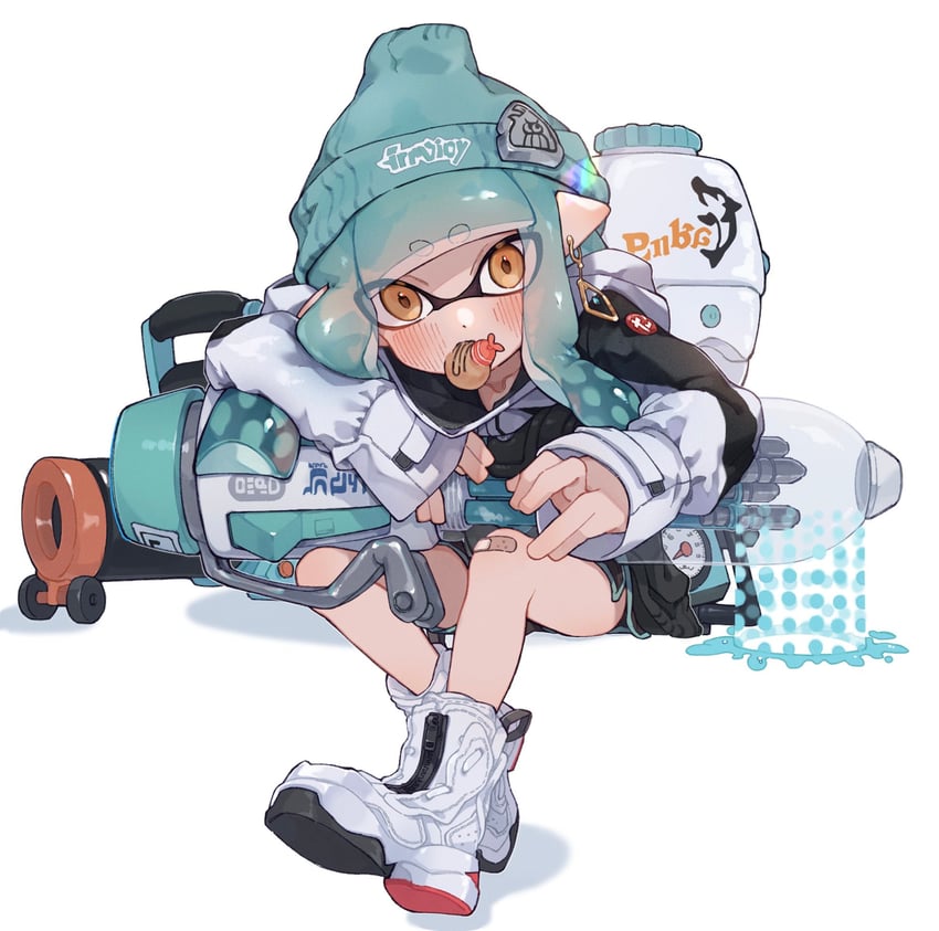inkling player character and inkling girl (splatoon and 1 more) drawn by yksb_inc6