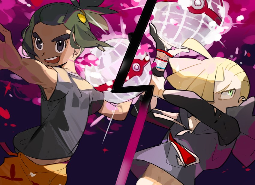 gladion and hau (pokemon and 1 more) drawn by natsuko_(summer_525528)