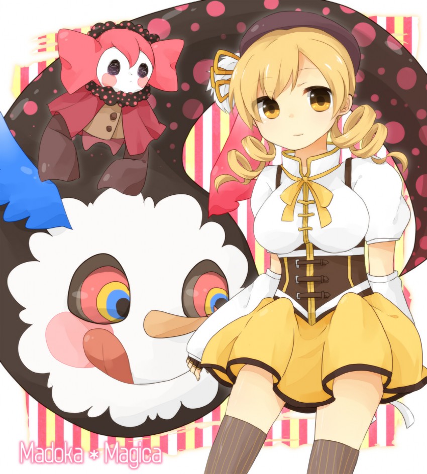 tomoe mami and charlotte (mahou shoujo madoka magica) drawn by asuma