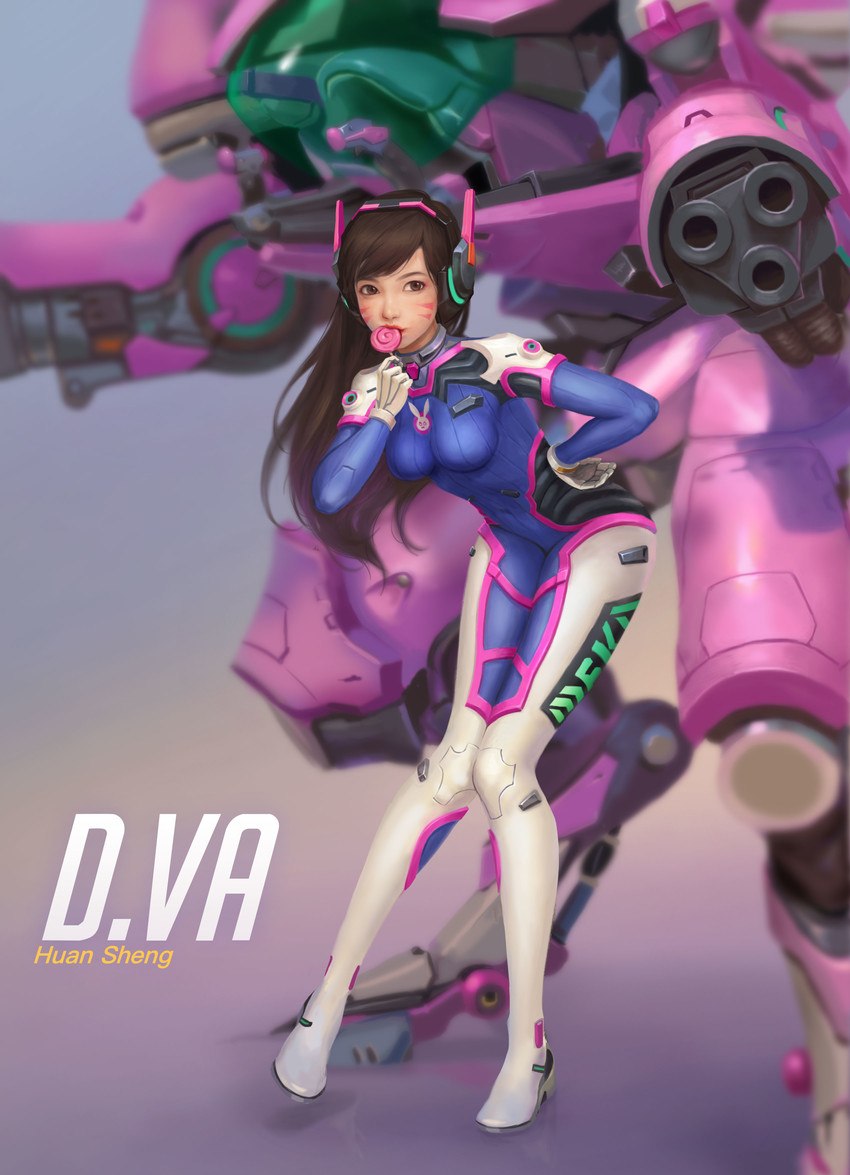 d.va (overwatch and 1 more) drawn by huan_sheng
