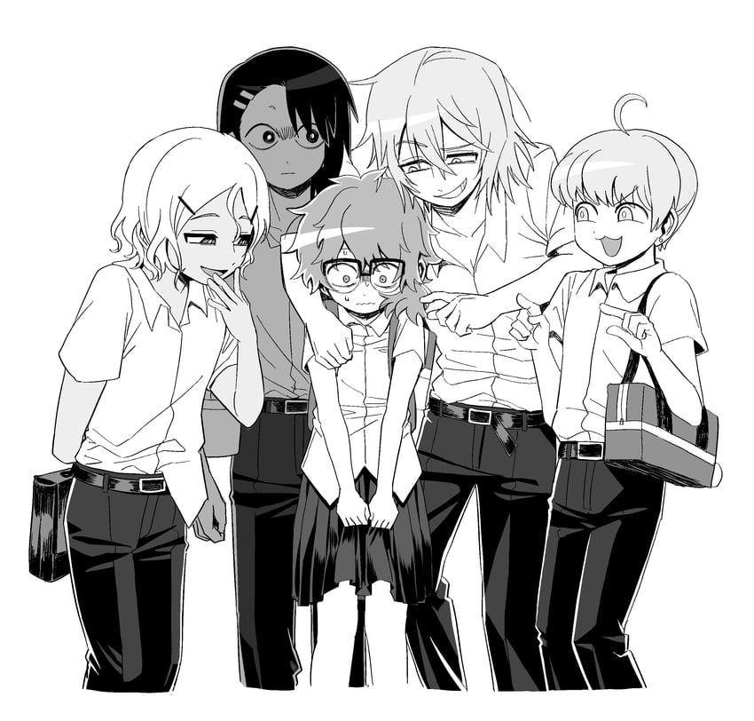 nagatoro hayase, hachiouji naoto, gamou maki, yoshi, and sakura (ijiranaide nagatoro-san) drawn by lau_(laustar30)