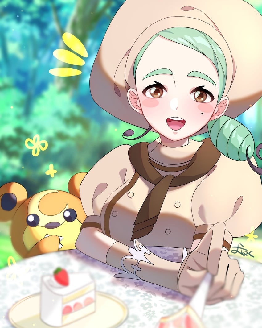 teddiursa and katy (pokemon and 1 more) drawn by ninkou_tan