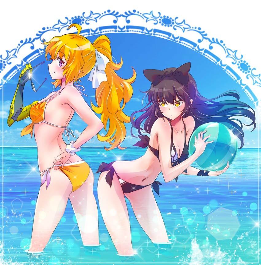 yang xiao long and blake belladonna (rwby) drawn by iesupa