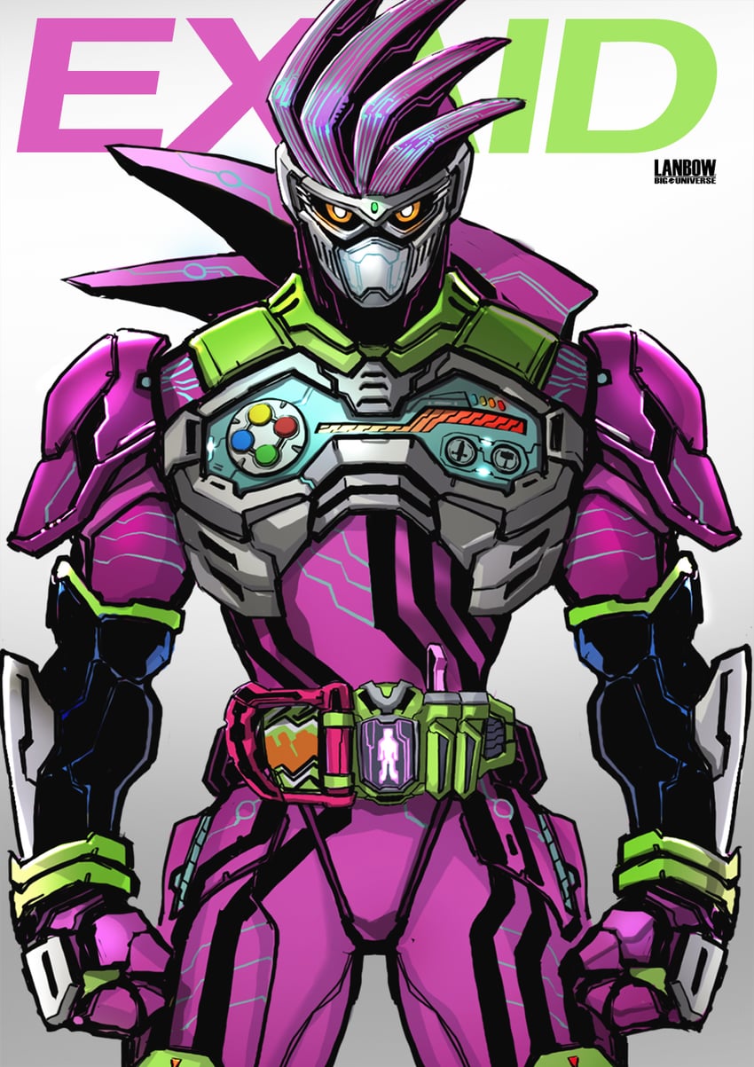 kamen rider ex-aid and mighty action x level 2 (kamen rider and 1 more) drawn by lanbow2000