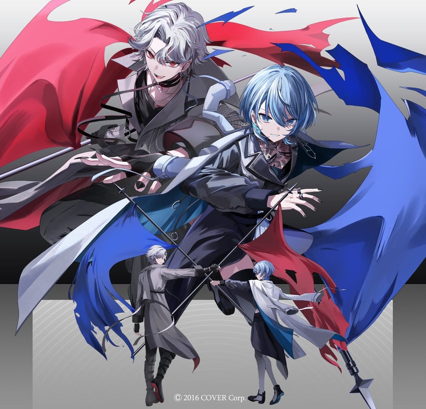 hoshimachi suisei and kuzuha (hololive and 1 more) drawn by kushiro_kuki