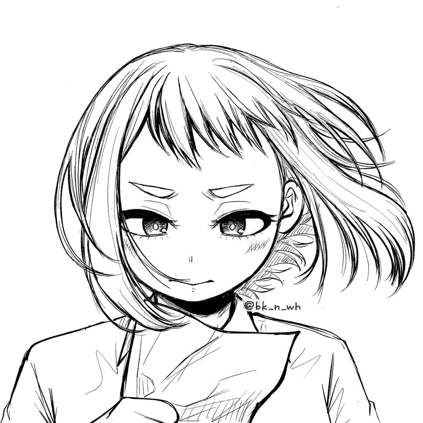 uraraka ochaco (boku no hero academia) drawn by bk_n_wh
