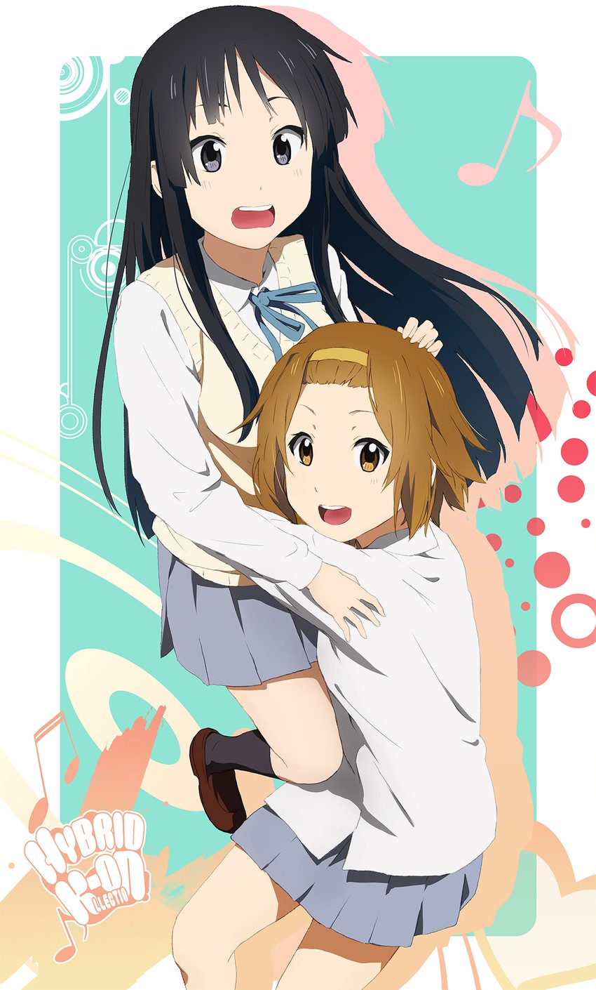 akiyama mio and tainaka ritsu (k-on!) drawn by zasshu_tamashii