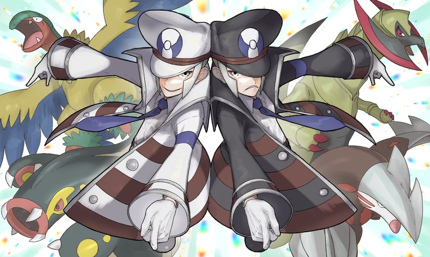haxorus, eelektross, archeops, and excadrill (pokemon and 1 more) drawn by tebukuro_tette
