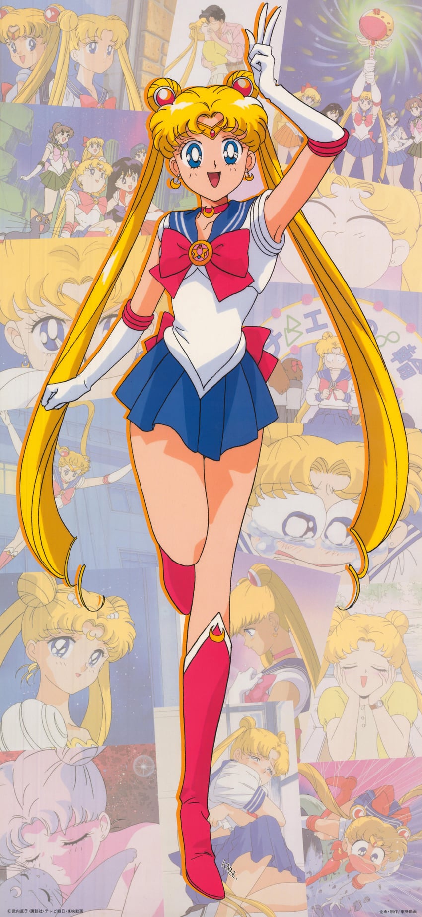 tsukino usagi, sailor moon, mizuno ami, aino minako, hino rei, and 7 more (bishoujo senshi sailor moon and 1 more) drawn by tadano_kazuko