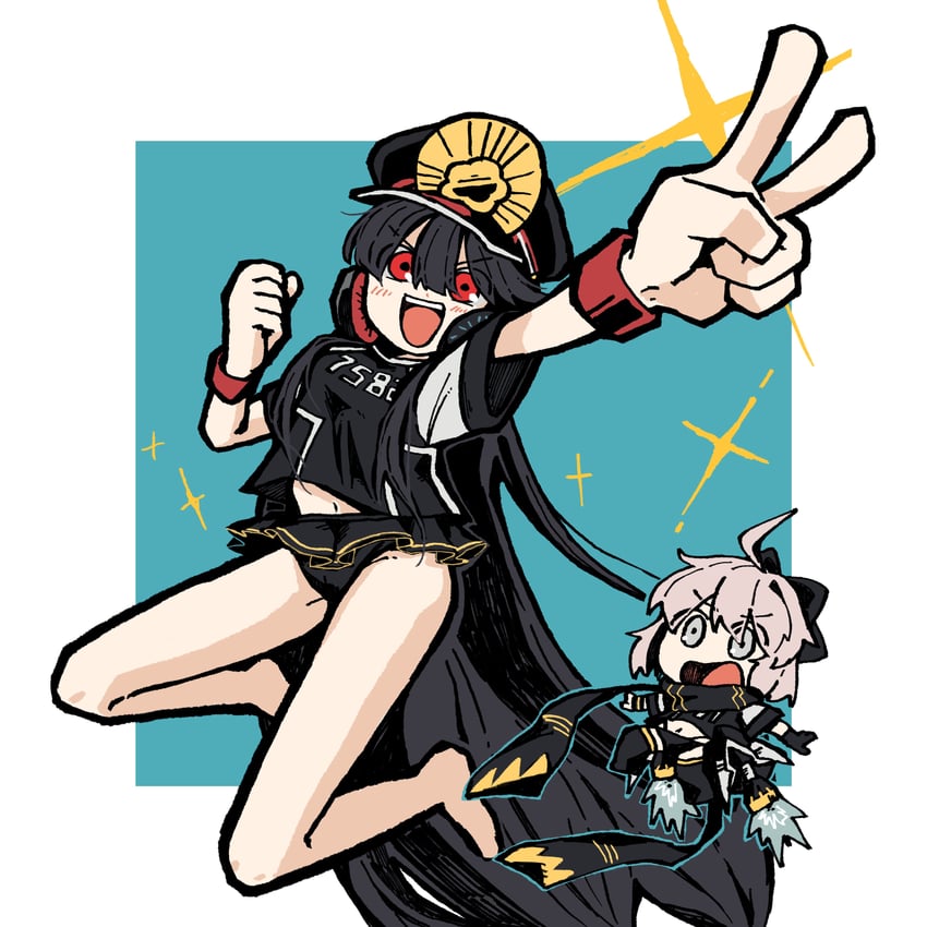 okita souji, oda nobunaga, and okita j. souji (fate and 1 more) drawn by goma1021