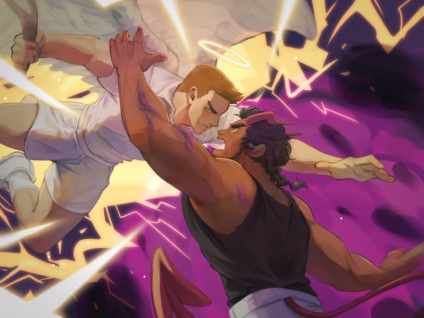 nick holt and lynn angel (all saints street) drawn by akairosu