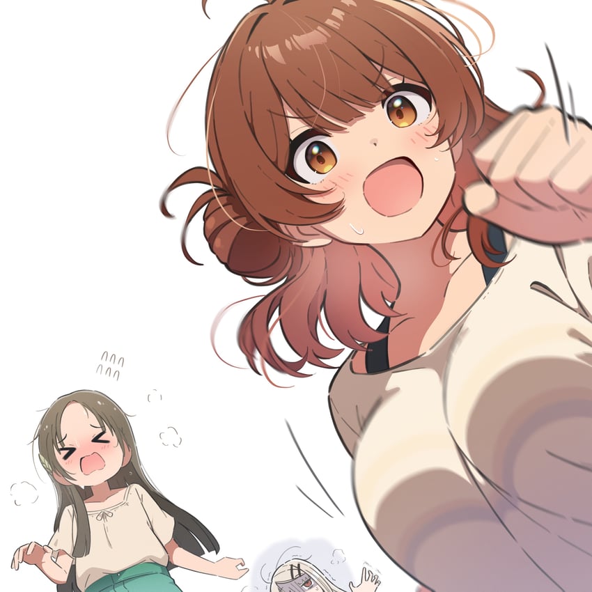 shinosawa hiro, hanami ume, and kuramoto china (idolmaster and 1 more) drawn by gyorui_(katsuwo_drawing)