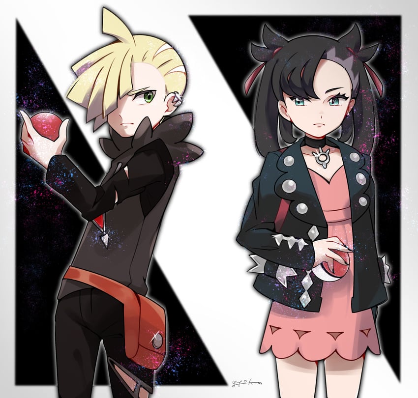 marnie and gladion (pokemon and 2 more) drawn by 31reyo