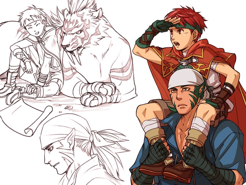 tormod and muarim (fire emblem and 2 more) drawn by kobashi_(hodohodo)