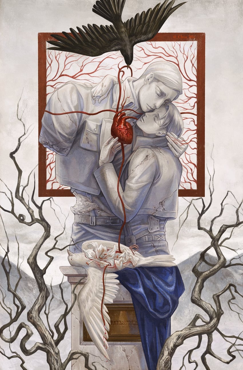 levi and erwin smith (shingeki no kyojin) drawn by chiamo_(lmc_clm)