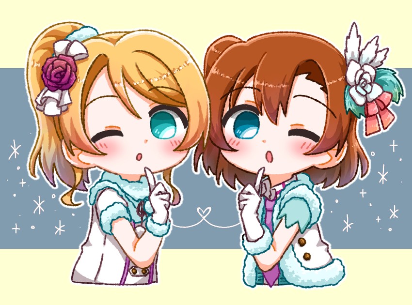 ayase eli and kosaka honoka (love live! and 1 more) drawn by cfcult7825