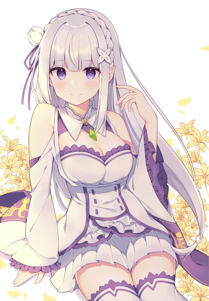 emilia (re:zero kara hajimeru isekai seikatsu) drawn by paaru