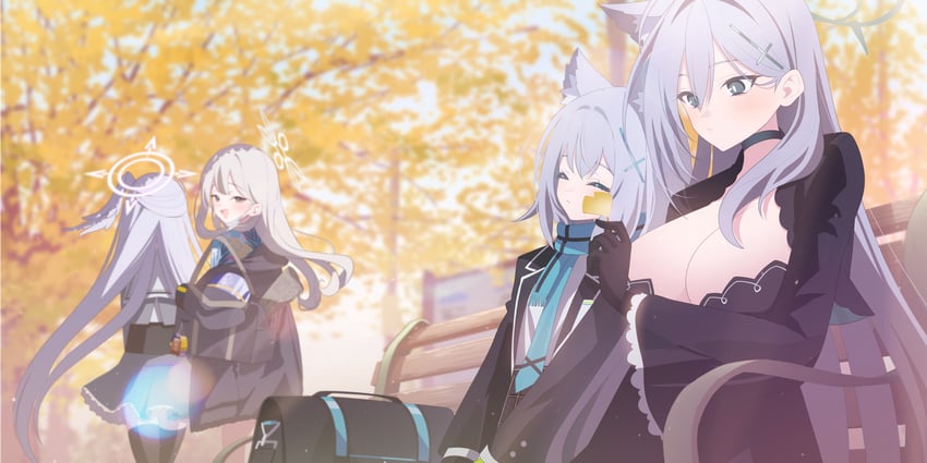 shiroko, shiroko terror, konoka, and suzumi (blue archive) drawn by kaerunrun