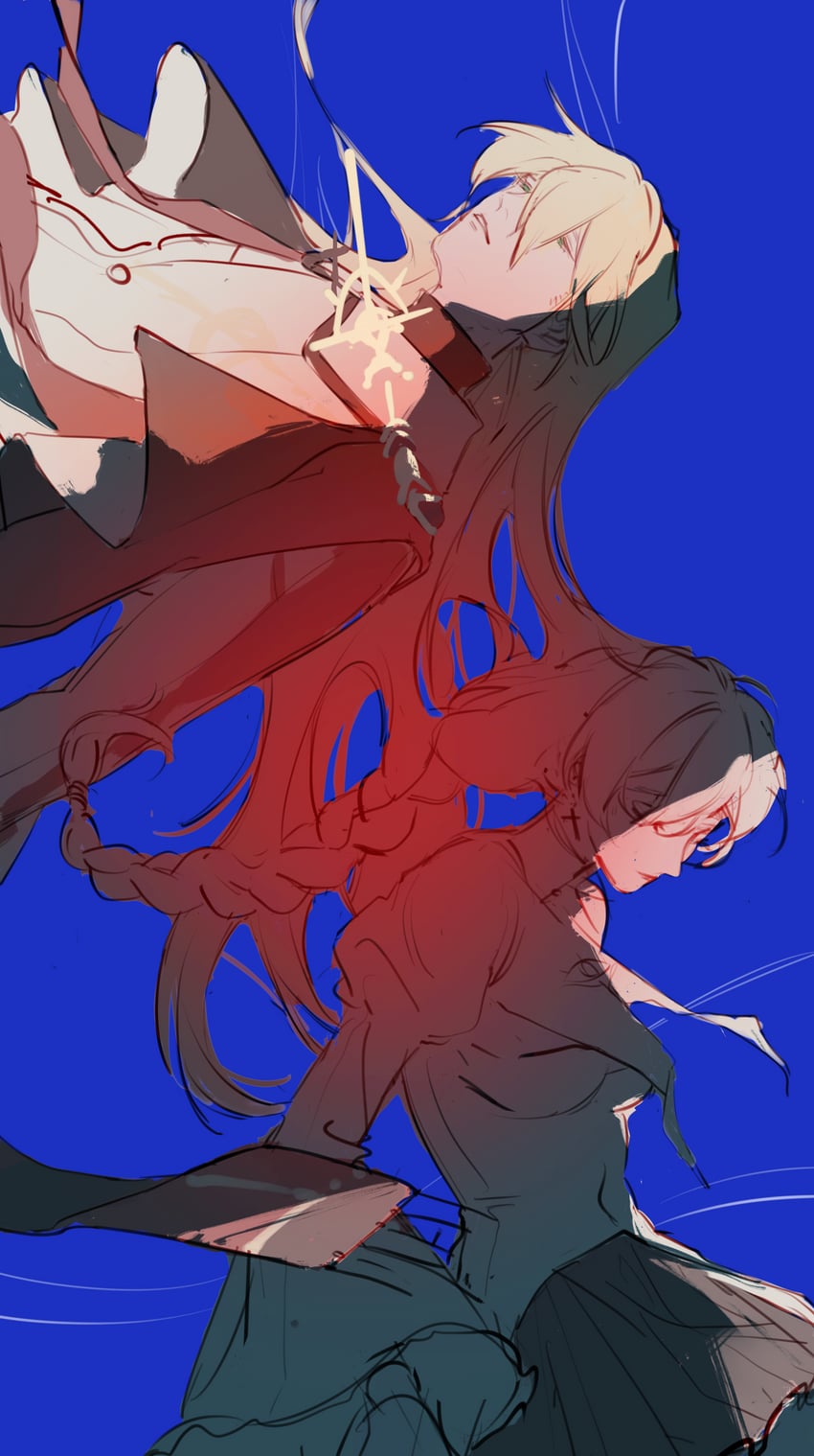 kallen kaslana and otto apocalypse (honkai and 1 more) drawn by bin_ggan