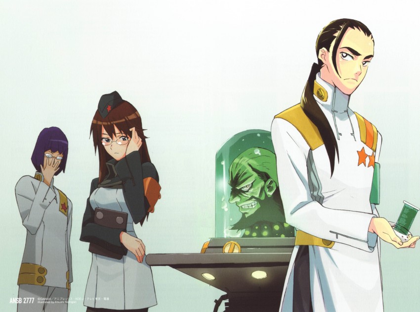 rossiu adai, kinon bachika, lordgenome, and guinble (tengen toppa gurren lagann) drawn by nishigori_atsushi
